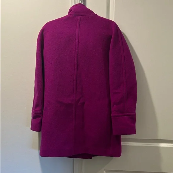 J. Crew Wool-Blend Fuchsia Pea Coat - Picture 4 of 8